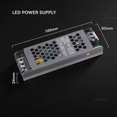 V-TAC IP20 slim fémházas LED tápegység 12V 60W 5A - SKU 24255