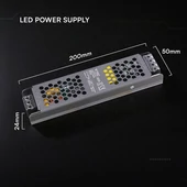 V-TAC IP20 slim fémházas LED tápegység 24V 75W 3.15A - SKU 24237