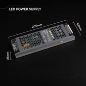 V-TAC IP20 slim fémházas LED tápegység 12V 150W 12.5A - SKU 24258