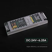 V-TAC IP20 slim fémházas LED tápegység 24V 150W 6.25A - SKU 24239
