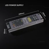 V-TAC IP20 slim fémházas LED tápegység 12V 250W 20.8A - SKU 24260