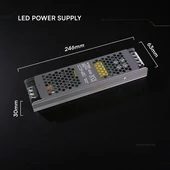 V-TAC IP20 slim fémházas LED tápegység 24V 250W 10.5A - SKU 24241