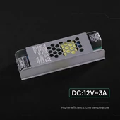 V-TAC IP20 slim fémházas LED tápegység 12V 36W 3A - SKU 24254