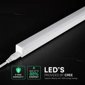 V-TAC CREE SMD LED lámpa 55cm T5 7W beépített kapcsolóval, hideg fehér - SKU 216946