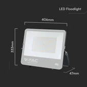 V-TAC D-széria CREE LED reflektor 200W hideg fehér 115 Lm/W, fekete ház - SKU 232216
