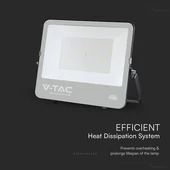 V-TAC D-széria CREE LED reflektor 200W hideg fehér 115 Lm/W, fekete ház - SKU 232216