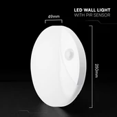 V-TAC CREE LED 15W fali LED lámpa, mozgásérzékelővel, CCT - SKU 234206