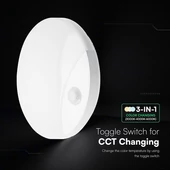 V-TAC CREE LED 15W fali LED lámpa, mozgásérzékelővel, CCT - SKU 234206