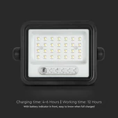 V-TAC 8W napelemes LED reflektor, 2000K - 8000K között állítható színhőmérséklettel - SKU 24082