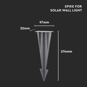 V-TAC földbe szúrható tüske SKU 24092 oszlophoz, sötét szürke, 27 cm, alumínium - SKU 24095