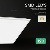 V-TAC süllyeszthető LED panel hideg fehér 36W 60 x 60cm, 120 Lm/W, Back-Lit - SKU 24142