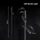 V-TAC DC24V 2x2W LED alumínium leszúrható lámpa, fekete ház, természetes fehér - SKU 24229