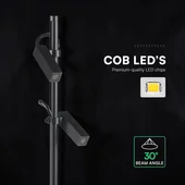 V-TAC DC24V 2x2W LED alumínium leszúrható lámpa, fekete ház, természetes fehér - SKU 24229