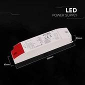 V-TAC IP44 műanyagházas LED tápegység 24V 36W 1.5A - SKU 24249