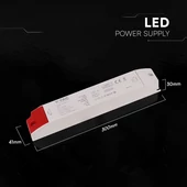 V-TAC IP44 műanyagházas LED tápegység 12V 100W 8.3A - SKU 24270