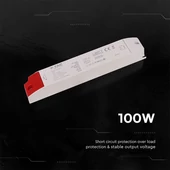 V-TAC IP44 műanyagházas LED tápegység 12V 100W 8.3A - SKU 24270
