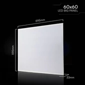 V-TAC süllyeszthető Back-Lit 20W LED panel, hideg fehér, 60x60 cm, 180 Lm/W - SKU 24281