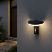 V-TAC 2W napelemes LED fali lámpa PIR szenzorral, IP54, meleg fehér - SKU 24365