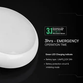 V-TAC CREE LED állítható teljesítményű, szenzorral és vészakkus CCT lámpa IP54 - SKU 812-24-6