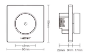 MiLight szerelvénydobozba való fényerőszabályzó, Max. 300W + 2.4GHz vezérléssel kompatibilis -TRI-K1