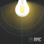 V-TAC 10W E27 hideg fehér filament A60 LED égő - SKU 214412
