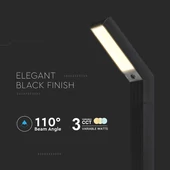V-TAC 1.5W napelemes LED kandeláber, IP65, állítható színhőmérséklettel - SKU 23997