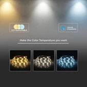 V-TAC 24V változtatható színhőmérsékletű IP20 LED szalag, SMD 2835, 120 LED/m - SKU 2897