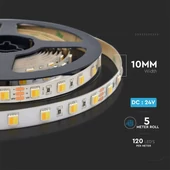 V-TAC 24V változtatható színhőmérsékletű IP20 LED szalag, SMD 2835, 120 LED/m - SKU 2897