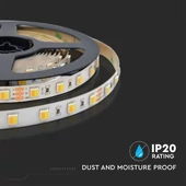 V-TAC 24V változtatható színhőmérsékletű IP20 LED szalag, SMD 2835, 120 LED/m - SKU 2897