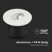V-TAC 3W beltéri LED lépcsővilágítás, kerek, természetes fehér - SKU 211208