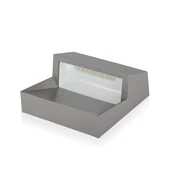 V-TAC 3W szürke LED lépcsővilágítás, szögletes, IP65, meleg fehér - SKU 1400