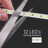 V-TAC AC230V LED szalag IP65 SMD 2835 chip 120 db/m kék színű, 50m/tekercs - SKU 23731