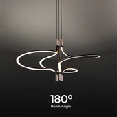 V-TAC Designer 30W LED csillár, arany és fekete színű házzal, meleg fehér - SKU 23370