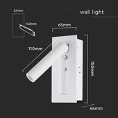 V-TAC falba süllyeszthető 2W CREE LED olvasólámpa, meleg fehér, fehér ház - SKU 239986