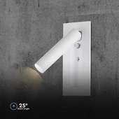 V-TAC falba süllyeszthető 2W CREE LED olvasólámpa, meleg fehér, fehér ház - SKU 239986