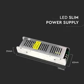 V-TAC fémházas dimmelhető LED tápegység 12V 100W 8.5A - SKU 3256