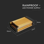 V-TAC fémházas IP45 LED tápegység 12V 250W 20A - SKU 3232