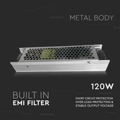 V-TAC fémházas LED tápegység 12V 120W 10A - SKU 3243