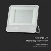 V-TAC LED reflektor 200W, hideg fehér, fekete házzal - SKU 23444