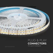 V-TAC LED szalag IP20 SMD 2835 chip 240 db/m hideg fehér CRI>95 - SKU 333