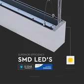 V-TAC mennyezetre függeszthető dimmelhető lineáris LED lámpa 120cm 60W természetes fehér - SKU 378
