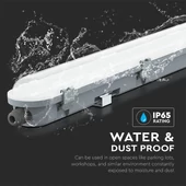 V-TAC sorolható LED lámpa 150cm 48W IP65 természetes fehér, fehér fedlap, 120 Lm/W - SKU 2120203