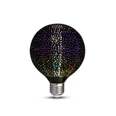 V-TAC 3W E27 meleg fehér 3D hatású filament LED égő - SKU 2706