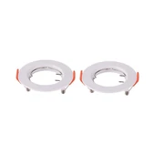 V-TAC GU10 LED műanyag spotlámpa keret, fehér fix lámpatest, 2 db/csomag - SKU 6640