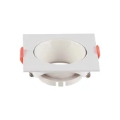 V-TAC GU10 LED műanyag spotlámpa keret, fehér billenthető szögletes lámpatest - SKU 6650
