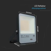 V-TAC LED reflektor 100W hideg fehér 100 Lm/W, beépített alkonykapcsolóval - SKU 20177