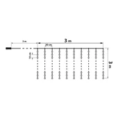 Fényfüggöny - 300 db melegfehér microLED-del - 3 x 3 m - 230V - távirányítós