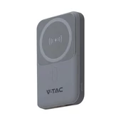 V-TAC 10000mAh powerbank, MagSafe vezeték nélküli töltéssel, szürke - SKU 23040