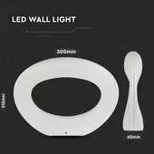 Kép 2/8 - V-TAC 10W beltéri fehér fali LED lámpa meleg fehér - SKU 8307