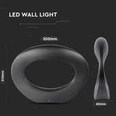 Kép 2/8 - V-TAC 10W beltéri fekete fali LED lámpa természetes fehér - SKU 8310